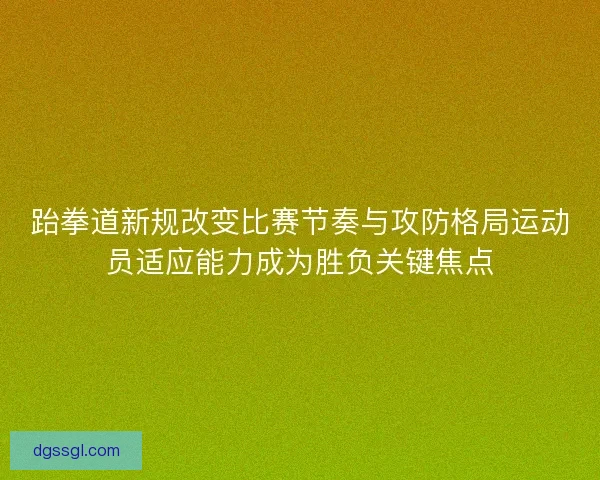跆拳道新规改变比赛节奏与攻防格局运动员适应能力成为胜负关键焦点